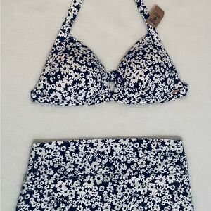 PINK by Victorias Secret Floral Bikini Set in Black and White